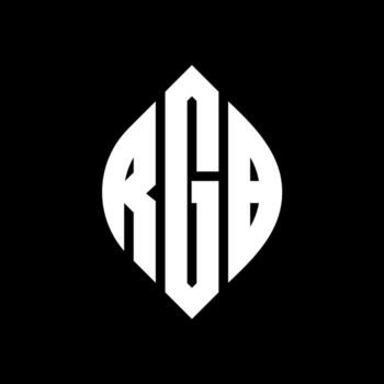 RGB circle letter logo design with circle and ellipse shape. RGB ellipse letters with typographic style. The three initials form a circle logo. RGB Circle Emblem Abstract Monogram Letter Mark Vector. vector