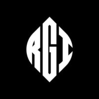 RGI circle letter logo design with circle and ellipse shape. RGI ellipse letters with typographic style. The three initials form a circle logo. RGI Circle Emblem Abstract Monogram Letter Mark Vector. vector