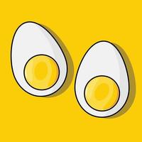 Boiled egg slice vector icon illustration