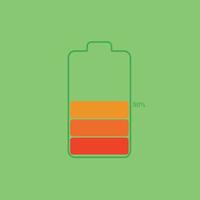 Half charged battery icon flat vector illustration