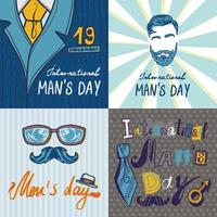 Mens day concept background, hand drawn style vector