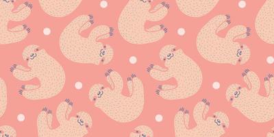 Vector pattern with sloth