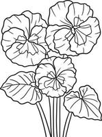 Violet Flower Coloring Page for Adults vector