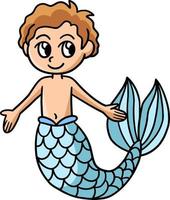 Merman Cartoon Colored Clipart Illustration vector