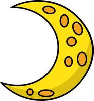 Crescent Moon Cartoon Colored Clipart vector