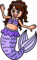 Mermaid Arms Wide Open Cartoon Colored Clipart vector