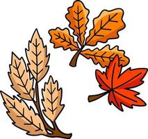 hojas de otoño dibujos animados color clipart ilustración vector