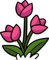 Tulip Flower Cartoon Colored Clipart Illustration vector