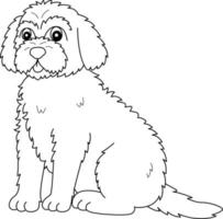 Goldendoodle perro aislado página para colorear para niños vector