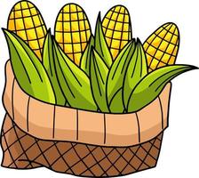 Thanksgiving Harvest Corn Cartoon Colored Clipart vector