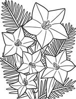 Cypress Flower Coloring Page for Adults vector