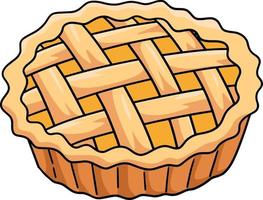 Apple Pie Food Cartoon Colored Clipart vector