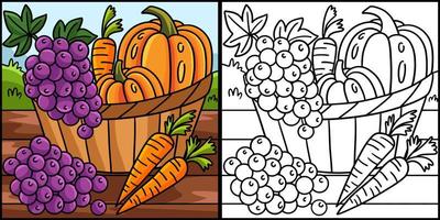 acción de gracias cosecha frutas vegetales ilustración vector