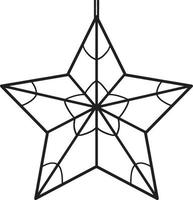 Christmas Star Isolated Coloring Page for Kids vector