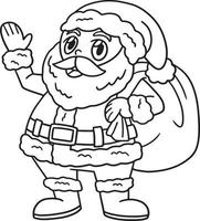 navidad santa claus aislado página para colorear vector