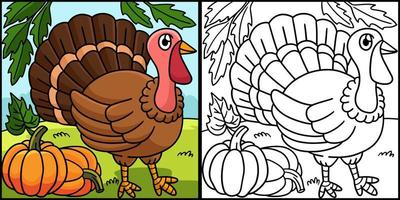 Thanksgiving Turkey Coloring Page Illustration vector