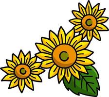 Sunflower Cartoon Colored Clipart Illustration vector