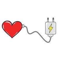 Heart with charger vector