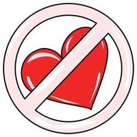 The heart is forbidden vector