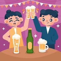 Celebrate Beer Day with Partner concept vector