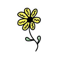 Doodle hand drawn flower vector