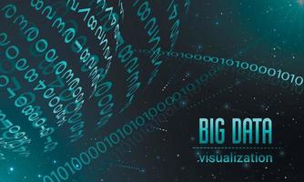 Big data visualization banner, realistic style vector