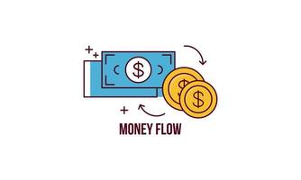 Money Flow Simple Outline vector