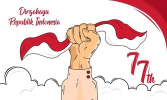 merdeka indonesia. feliz 77º día de la independencia de indonesia vector