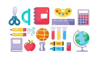 Stationery and School Equipments Vector