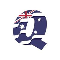 bandera del alfabeto australiano q vector