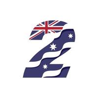 Australian Numerical Flag 2 vector