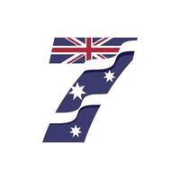 Australian Numerical Flag 7 vector