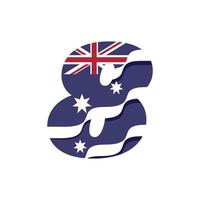 Australian Numerical Flag 8 vector