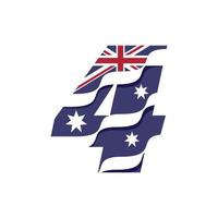 Australian Numerical Flag 4 vector