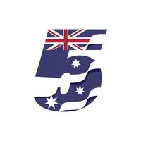 Australian Numerical Flag 5 vector