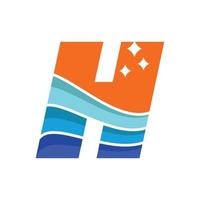 Wave Alphabet H Logo vector