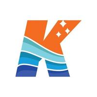 Wave Alphabet K Logo vector