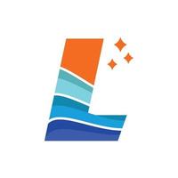 Wave Alphabet L Logo vector