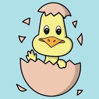 chicks out of eggs vector