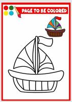 coloring book for kids. sailboat vector