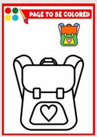coloring book for kids. bag vector