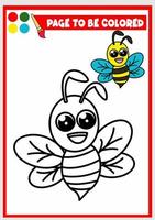 libro para colorear para niños. abeja vector