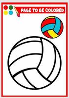 coloring book for kids. volleyball vector