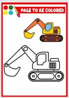 coloring book for kids. excavator vector