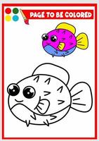 coloring book for kids. fish vector