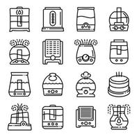 Humidifier icons set, outline style vector