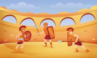 Gladiator concept banner, cartoon style vector