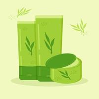 tubes with cosmetics with a plant pattern vector