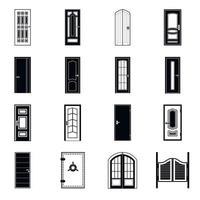 Doors icons set, simple style vector