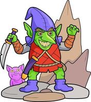 funny fairytale goblin vector